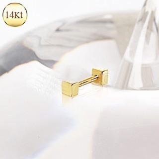 14Kt Yellow Gold Cubed Cartilage Earring - Which Mark