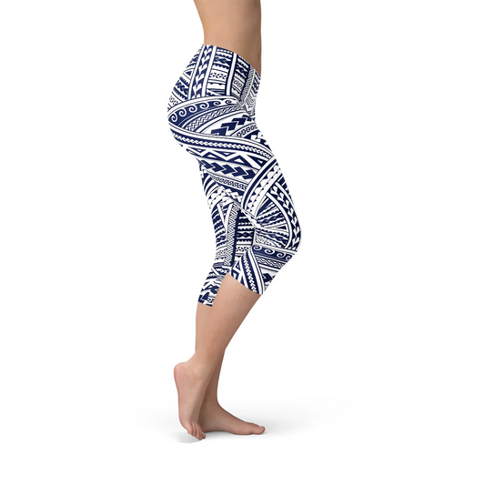 Polynesian Maori Tattoo Capri Leggings - Which Mark
