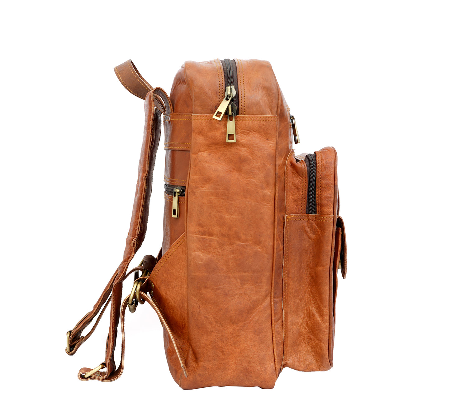 Genuine Leather Backpack High Capacity Travel Bag Rucksack Day-pack