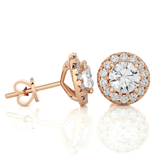 Rose Gold Moissanite Round Shape Detachable Earring – WE0081 - Which Mark