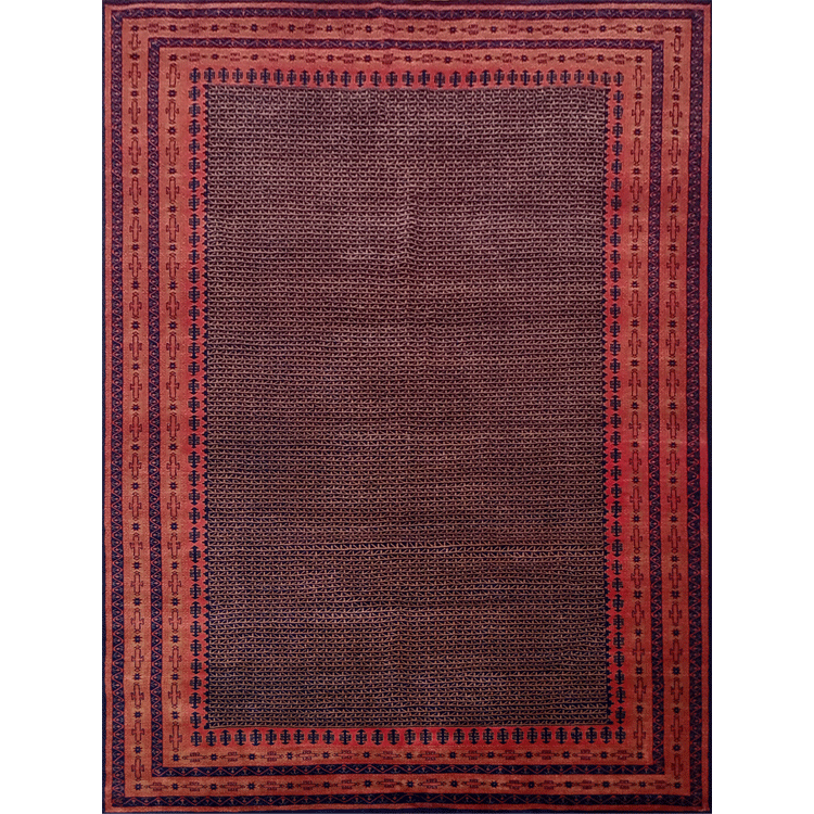 9×12 Feet Handmade Wool Carpet Black Kanta Hand Knotted - Which Mark