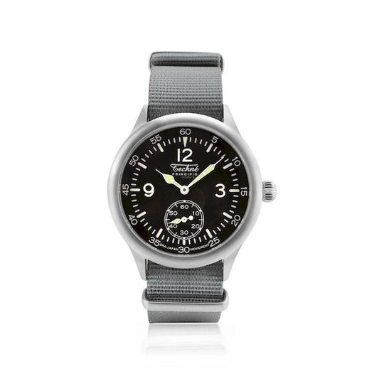 39.5mm field quartz watch with nylon 6 strap in grey colour - Which Mark