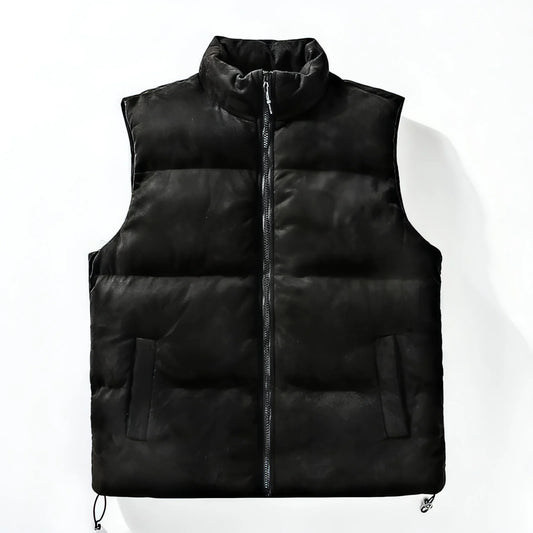 Simple Stand-up Collar Cotton-padded Clothes Vest For Men - Which Mark