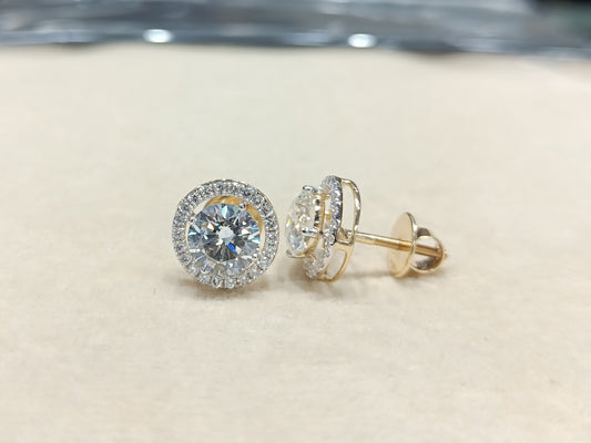 Lab-Grown Diamond Round Shape Halo Earring – LE0021 - Which Mark