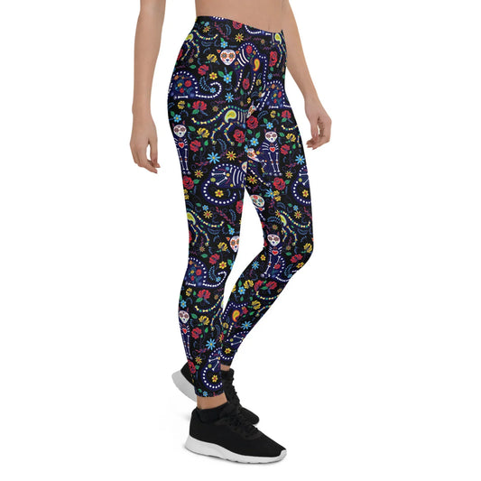 Womens Sugar Skull Cat Leggings - Which Mark