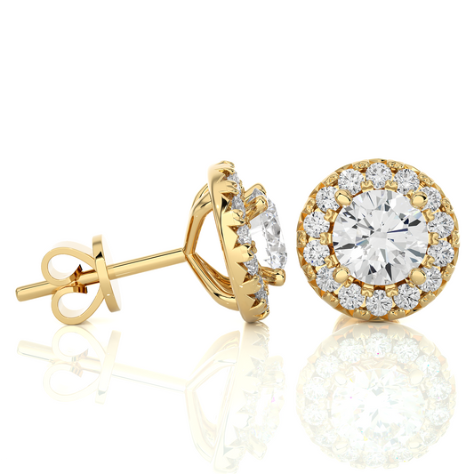 Yellow Gold Moissanite Round Shape Detachable Earring – WE0081 - Which Mark