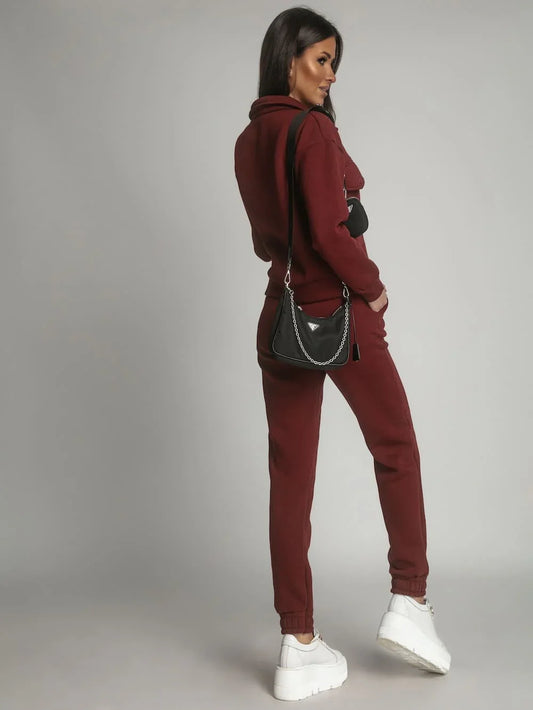 Warm women's set katana sweatpants burgundy FI760 - Which Mark