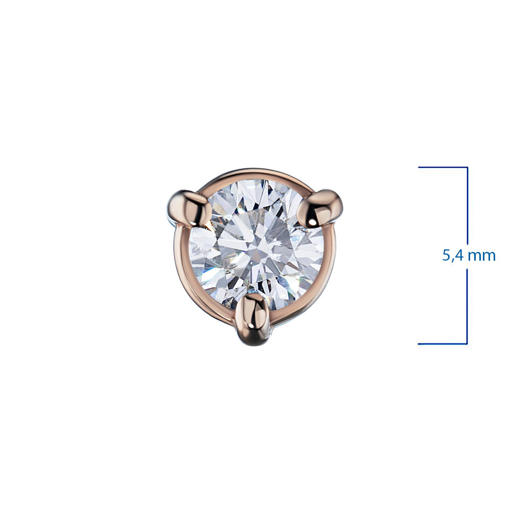 14K Rose Gold Pendant with 1 Round-Cut Lab-Created Diamond 0.565 CT.TW - Which Mark