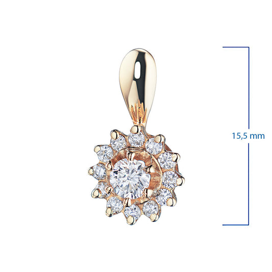 Rose Gold Pendant with 13 Round-Cut Lab-Created Diamonds 0.399 CT.TW - Which Mark