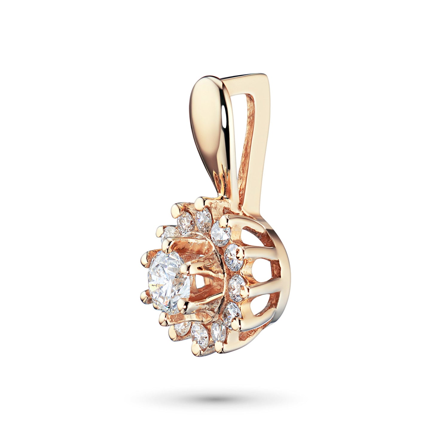 Rose Gold Pendant with 13 Round-Cut Lab-Created Diamonds 0.399 CT.TW - Which Mark