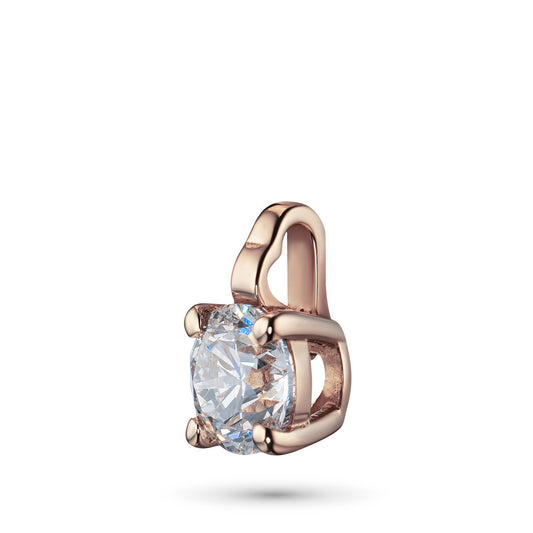 14K Rose Gold Pendant with 1 Round-Cut Lab-Created Diamond 0.53 CT.TW - Which Mark