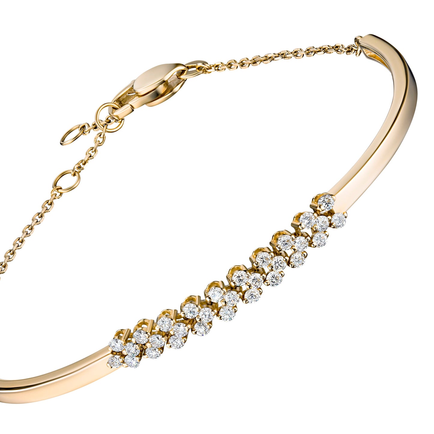 14K Yellow Gold Bracelet with 28 Round-Cut Lab-Created Diamonds 0.573 - Which Mark