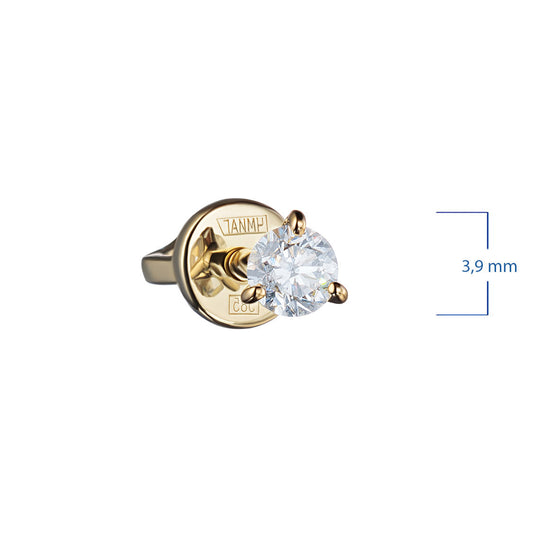 14K Yellow Gold Earring Studs with 2 Round-Cut Lab-Created Diamonds - Which Mark