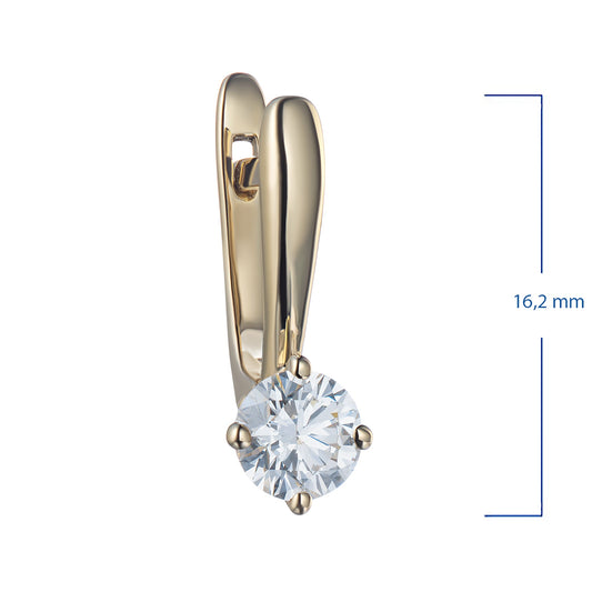 14K Yellow Gold Earrings with 2 Round-Cut Lab-Created Diamonds 0.69 - Which Mark