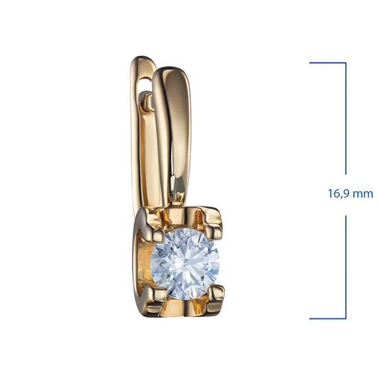 14K Yellow Gold Earrings with 2 Round-Cut Lab-Created Diamonds 1.45 - Which Mark