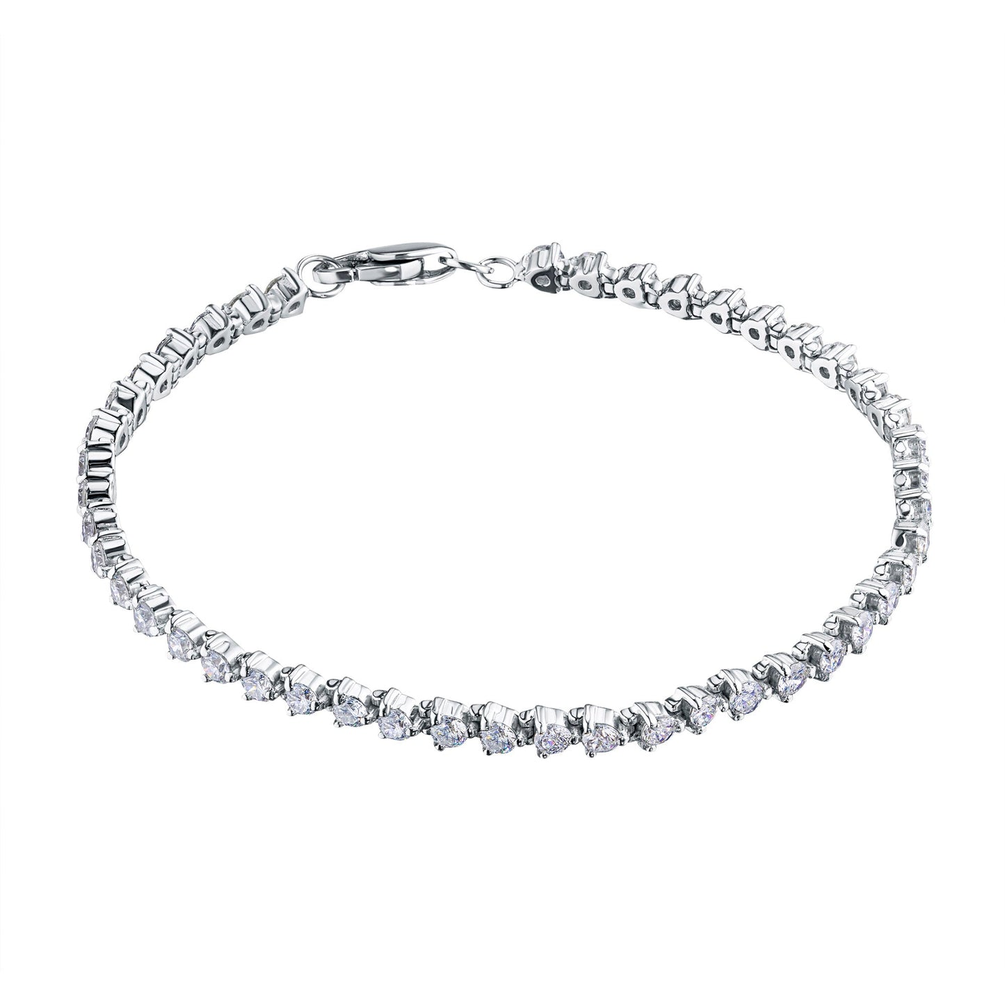 14K White Gold Bracelet with 46 Round-Cut Lab-Created Diamonds 3.241 - Which Mark