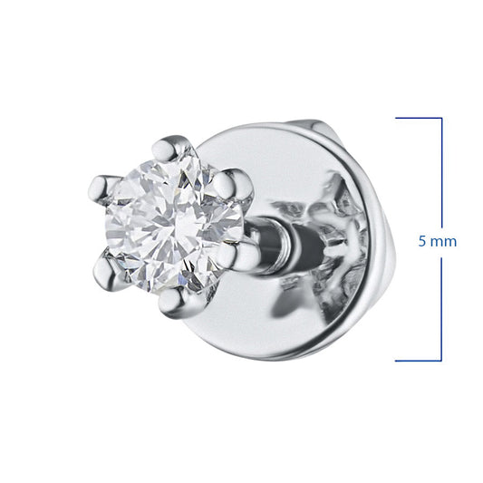 14K White Gold Earring Studs with 2 Round-Cut Lab-Created Diamonds - Which Mark