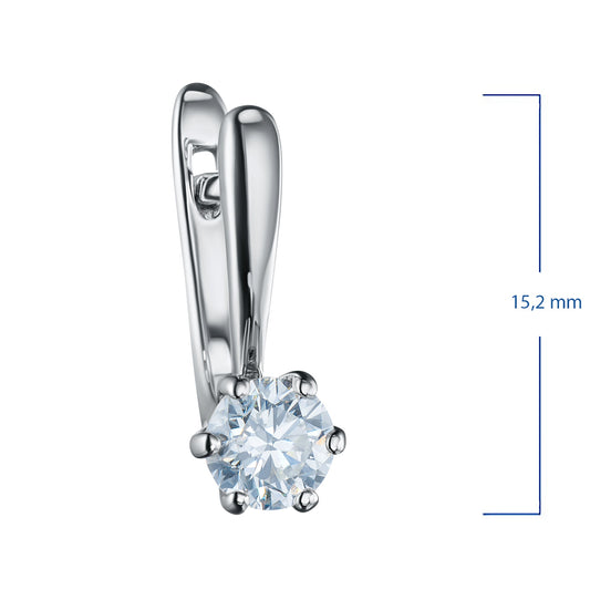 14K White Gold Earrings with 2 Round-Cut Lab-Created Diamonds 0.72 - Which Mark