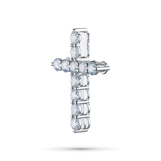 14K White Gold Pendant with 11 Round-Cut Lab-Created Diamonds 1.748 - Which Mark