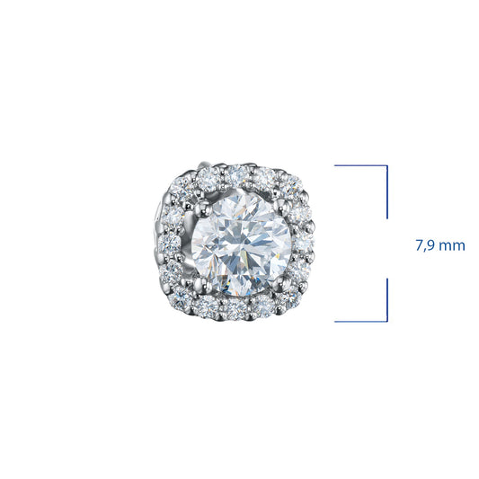 14K White Gold Earring Studs with 34 Round-Cut Lab-Created Diamonds - Which Mark