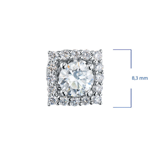 14K White Gold Earring Studs with 34 Round-Cut Lab-Created Diamonds - Which Mark