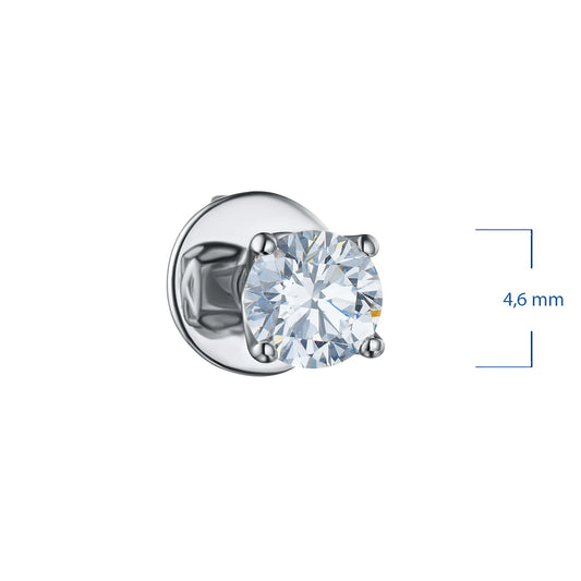 14K White Gold Earring Studs with 2 Round-Cut Lab-Created Diamonds - Which Mark