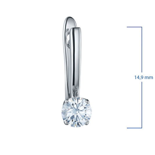 14K White Gold Earrings with 2 Round-Cut Lab-Created Diamonds 0.7 - Which Mark