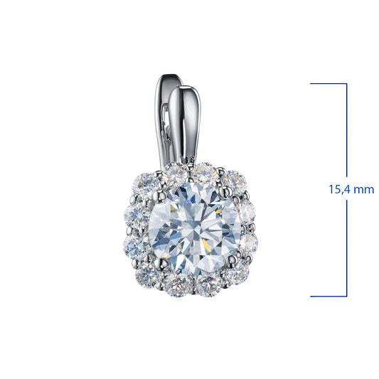 14K White Gold Earrings with 26 Round-Cut Lab-Created Diamonds 2.842 - Which Mark