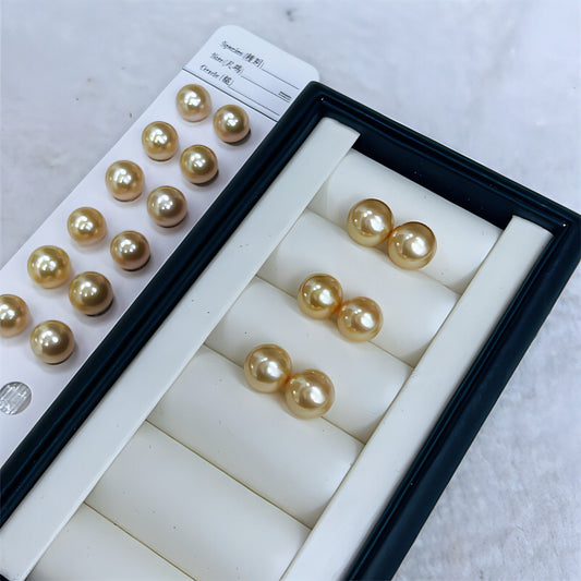 Seawater Nanyang Gold Pearl Ear Studs - Which Mark