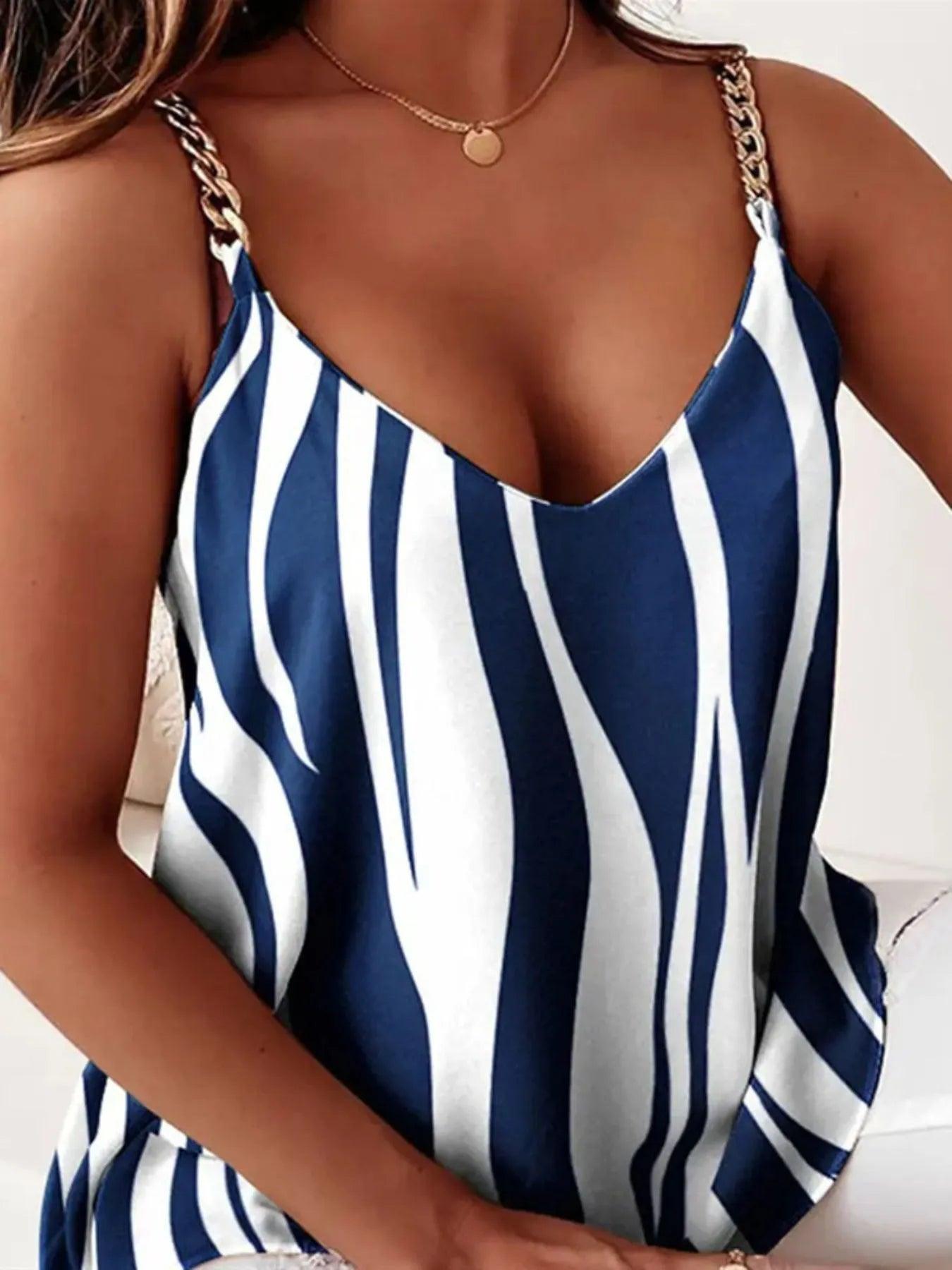 Chain Strap V-Neck Tank Top - Which Mark