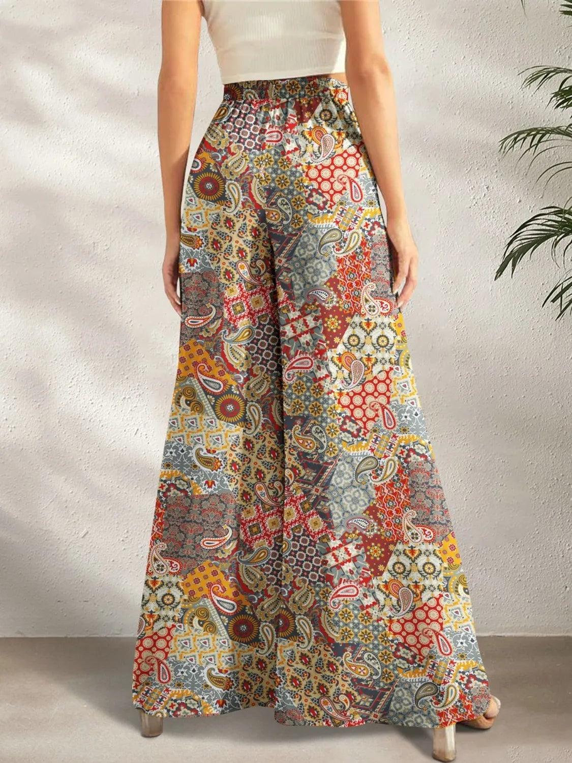 Printed Wide Leg Pants - Which Mark