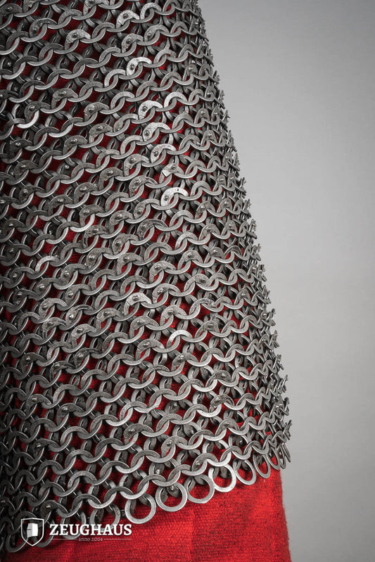 Chainmail Haubergeon Flatring Wedge Riveted 9mm Steel Oiled - Which Mark