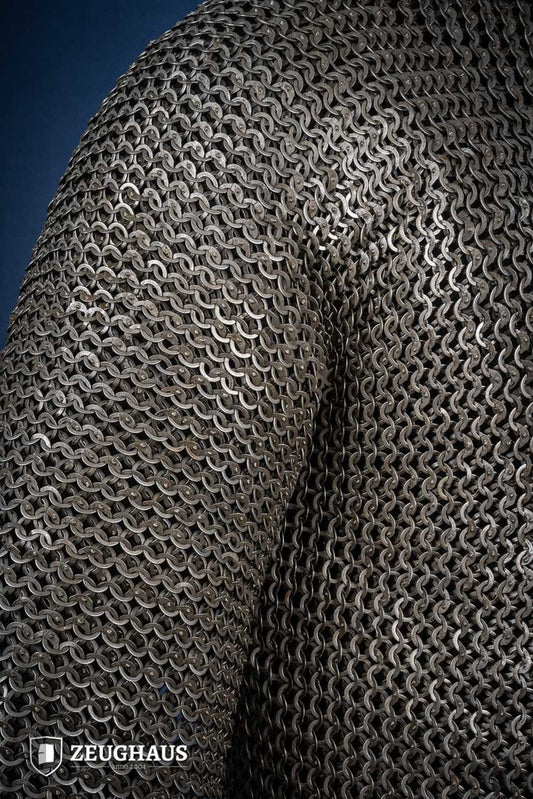 Chainmail Hauberk Flatring Wedge Riveted 9mm Steel Oiled - Which Mark