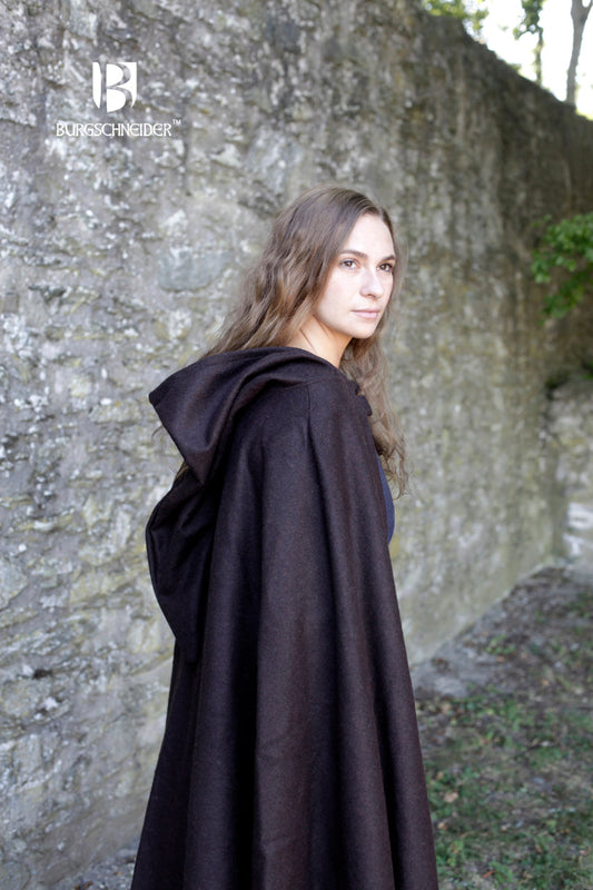 Wool Hooded Cloak Hibernus Brown - Which Mark