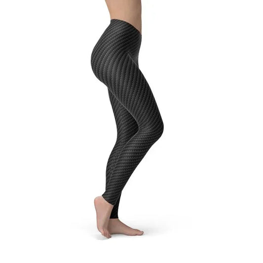 Womens Black Carbon Fiber Leggings - Which Mark