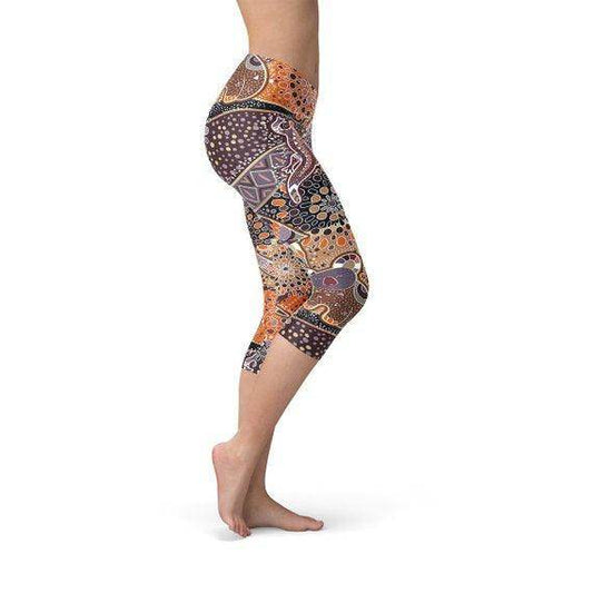 Womens Aboriginal Dreamtime Capri Leggings - Which Mark