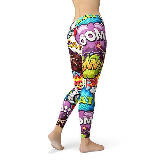 Comic Book Explosions Leggings - Which Mark