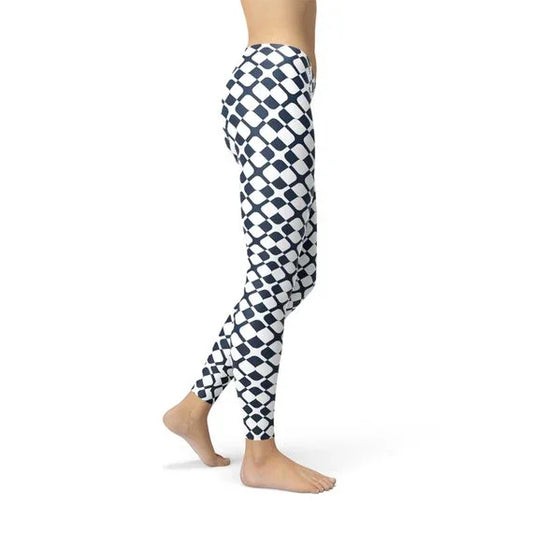 Womens Geometric Blue Tile Leggings - Which Mark