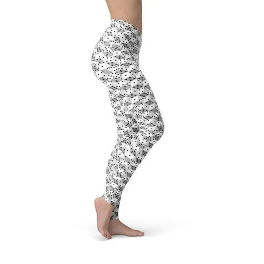 Womens Black and White Dice Leggings - Which Mark