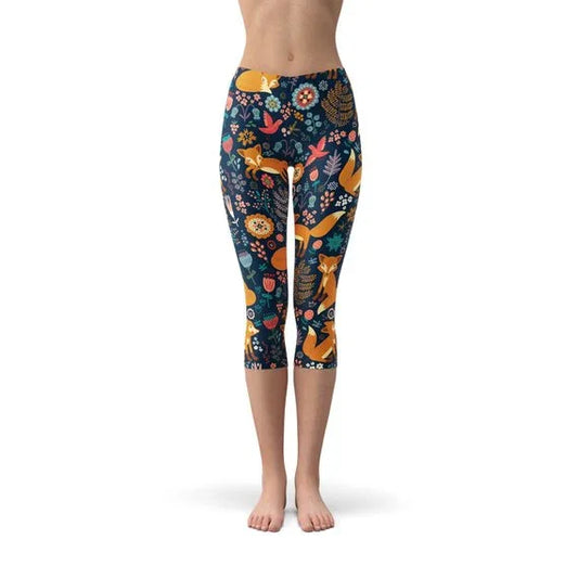 Womens Fox in the Meadows Capri Leggings - Which Mark