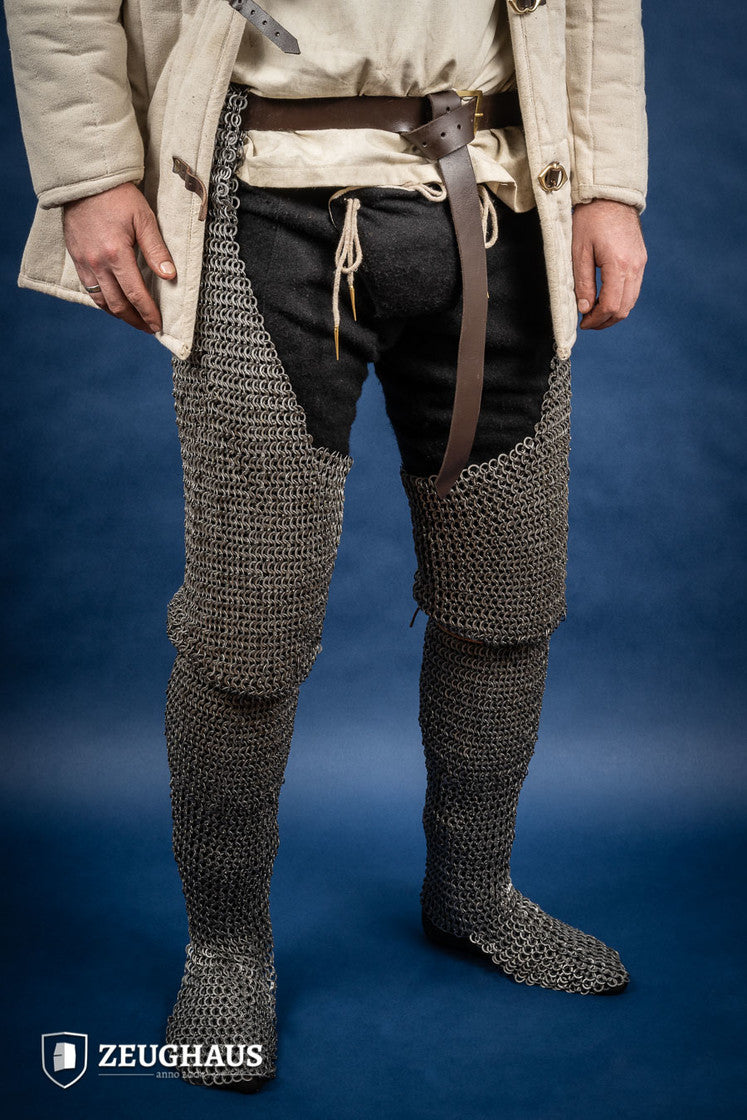 Chainmail Chausses Flatring Riveted 9mm Steel Oiled - Which Mark