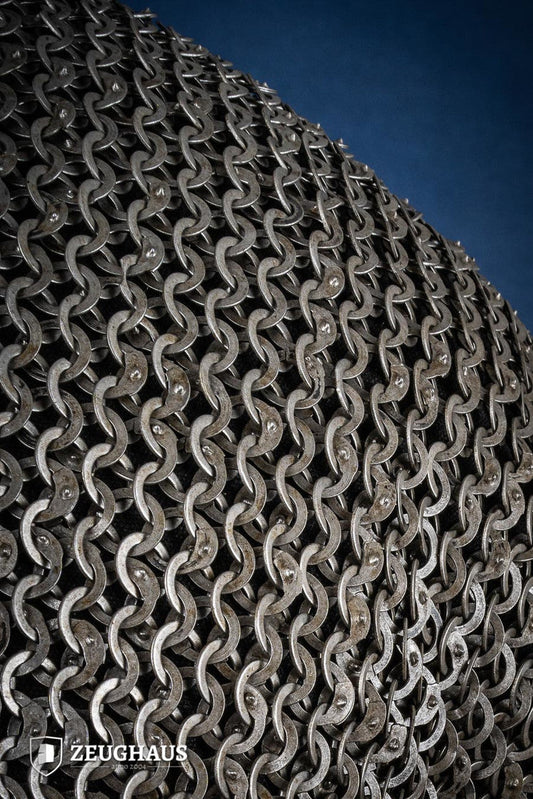 Chainmail Hood Flatring Wedge Riveted 9mm Steel Oiled - Which Mark