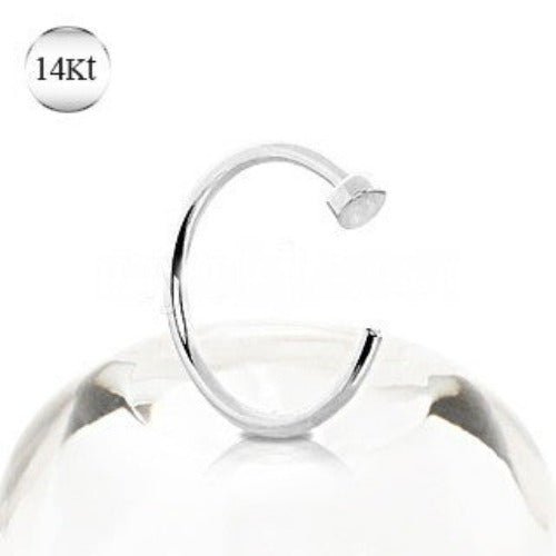 14Kt White Gold Nose Hoop Ring - Which Mark
