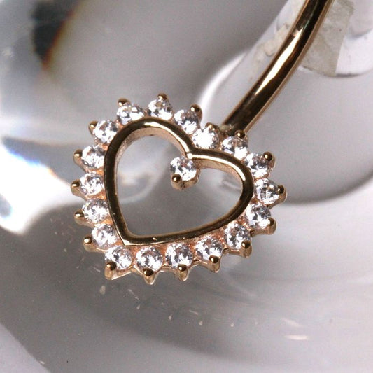 14Kt. Gold Navel Ring with Heart - Which Mark