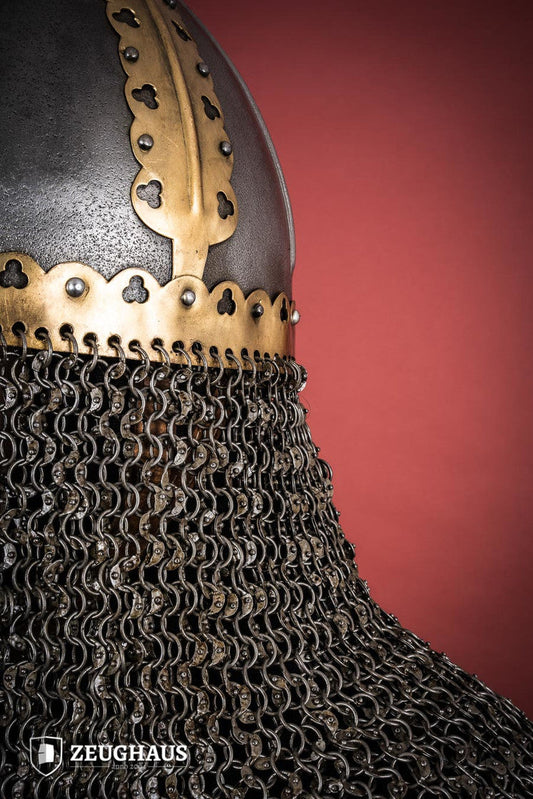 Rus Helmet with Riveted Aventail 1,6mm Antique - Which Mark