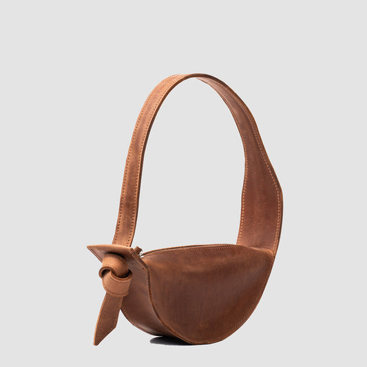 Shoulder Bag - Crescent Cognac Brown)