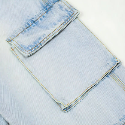 DenimDare™ Wash Light Color Cargo Jeans Men - Which Mark
