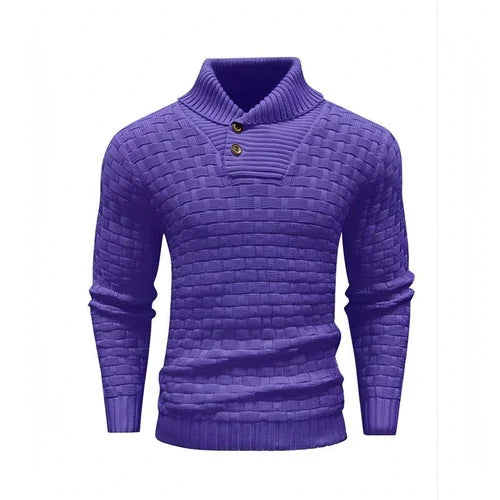 Chic Buttoned Slim Turtleneck Sweater for Men - Which Mark