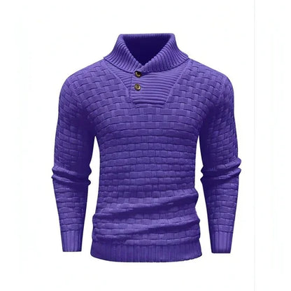 Chic Buttoned Slim Turtleneck Sweater for Men - Which Mark