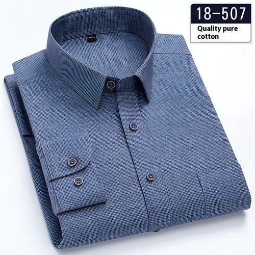 Men's Long Sleeve Solid Color Pocket Light Business DressShirt - Which Mark